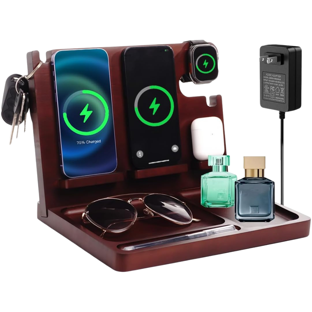 WNG-4131-Nightstand-Organizer-6 Nightstand Organizer with Dual Phone Wireless Charging Station