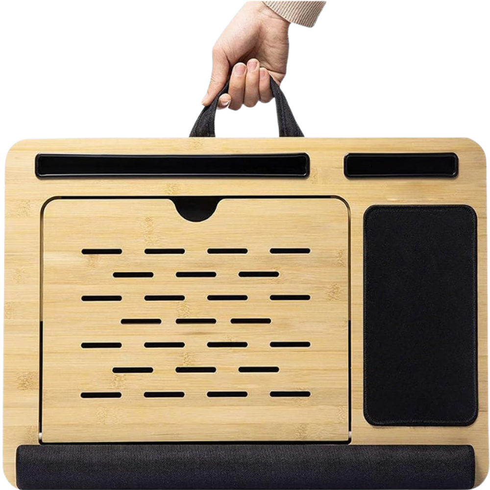WNG-4187-Ergonomic-Laptop-Riser-with-Storage-3 Ergonomic Wood Laptop Riser with Storage Shelf