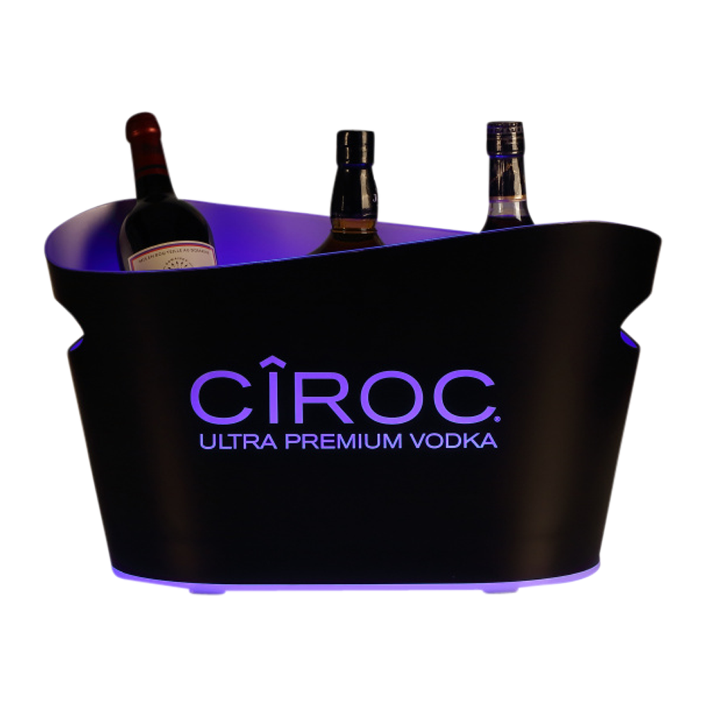 WNG-4287-LED Plastic-Ice-Bucket-4 Circle Top Bar Spoon and Stirrer