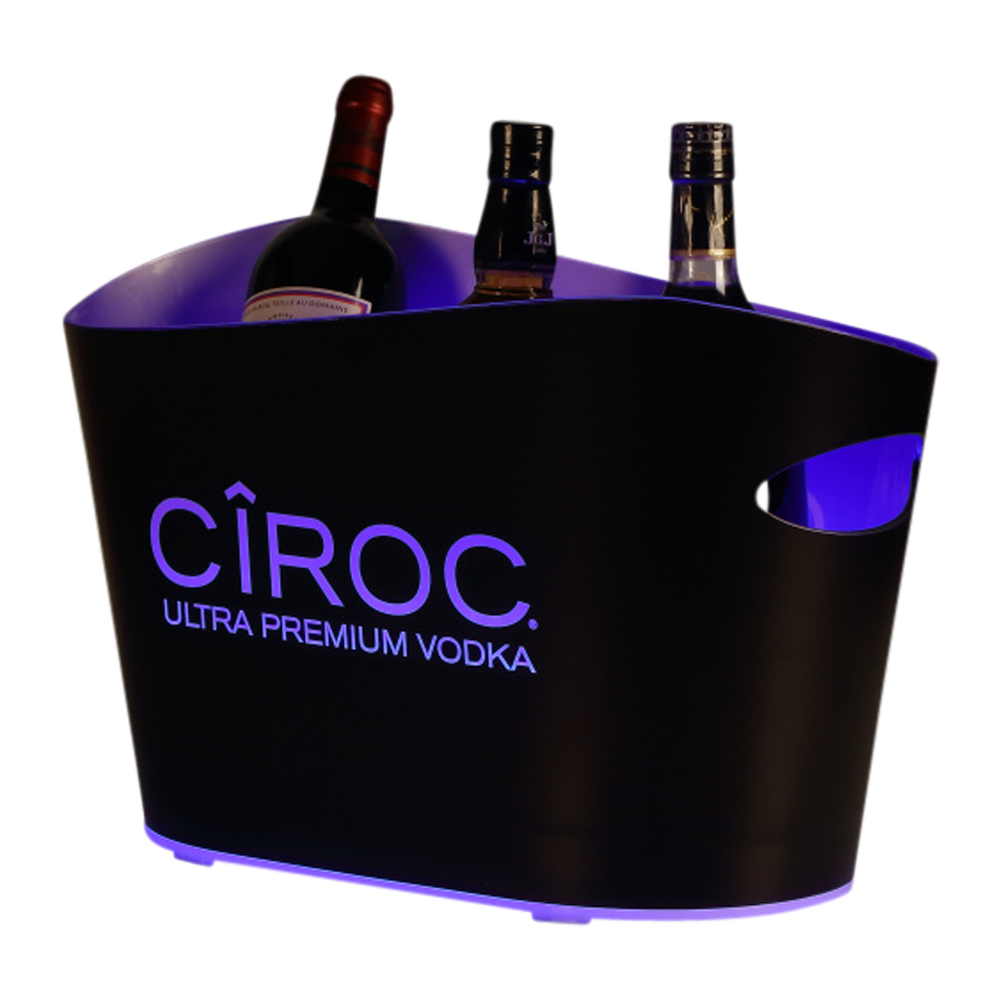 WNG-4287-LED Plastic-Ice-Bucket-5 Circle Top Bar Spoon and Stirrer
