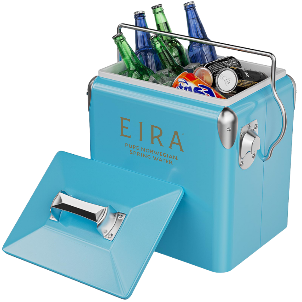 WNG-4321-14 QT-Retro-Ice-Chest-Cooler-1-Blue 14 QT Insulated Retro Ice Chest Cooler