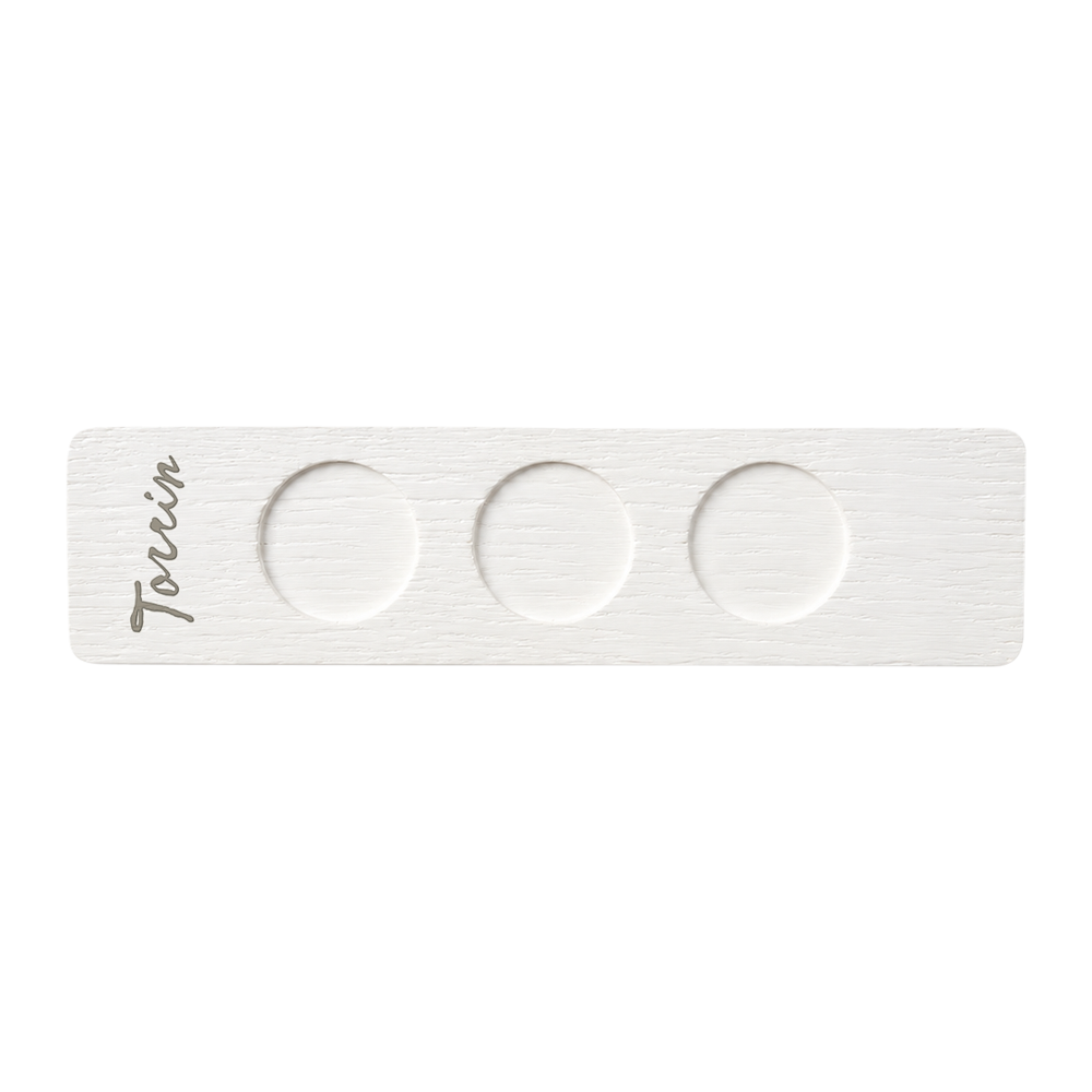 WNG-2131 White 3-Ring Tasting Flight Tray