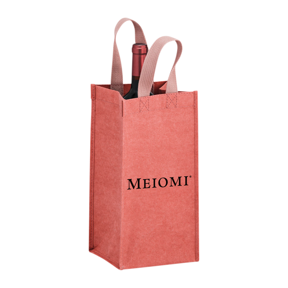 WNG-317-Red 1-Bottle Washable Kraft Tote