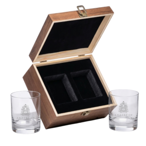 Whiskey Glass Set - Wooden Box
