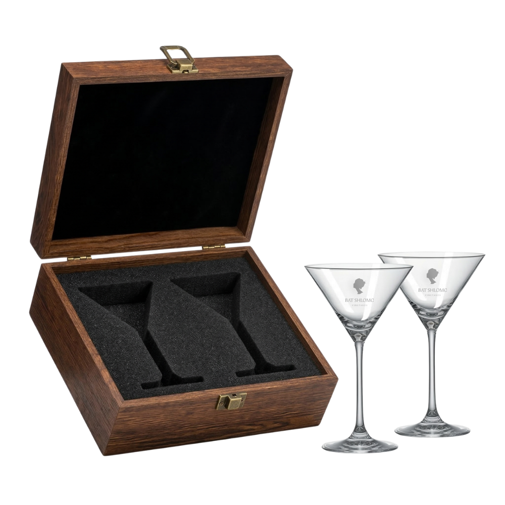 Universal Martini Glass Set – Wooden Box