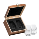 16oz. Drink Master Red Wine Glasses in Wooden Box, Set of 2