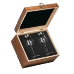 3oz. Stemmed Spirit Tasting Glasses in Wooden Box, Set of 2