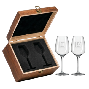 12oz. Prestige White Wine Glasses in Wooden Box, Set of 2