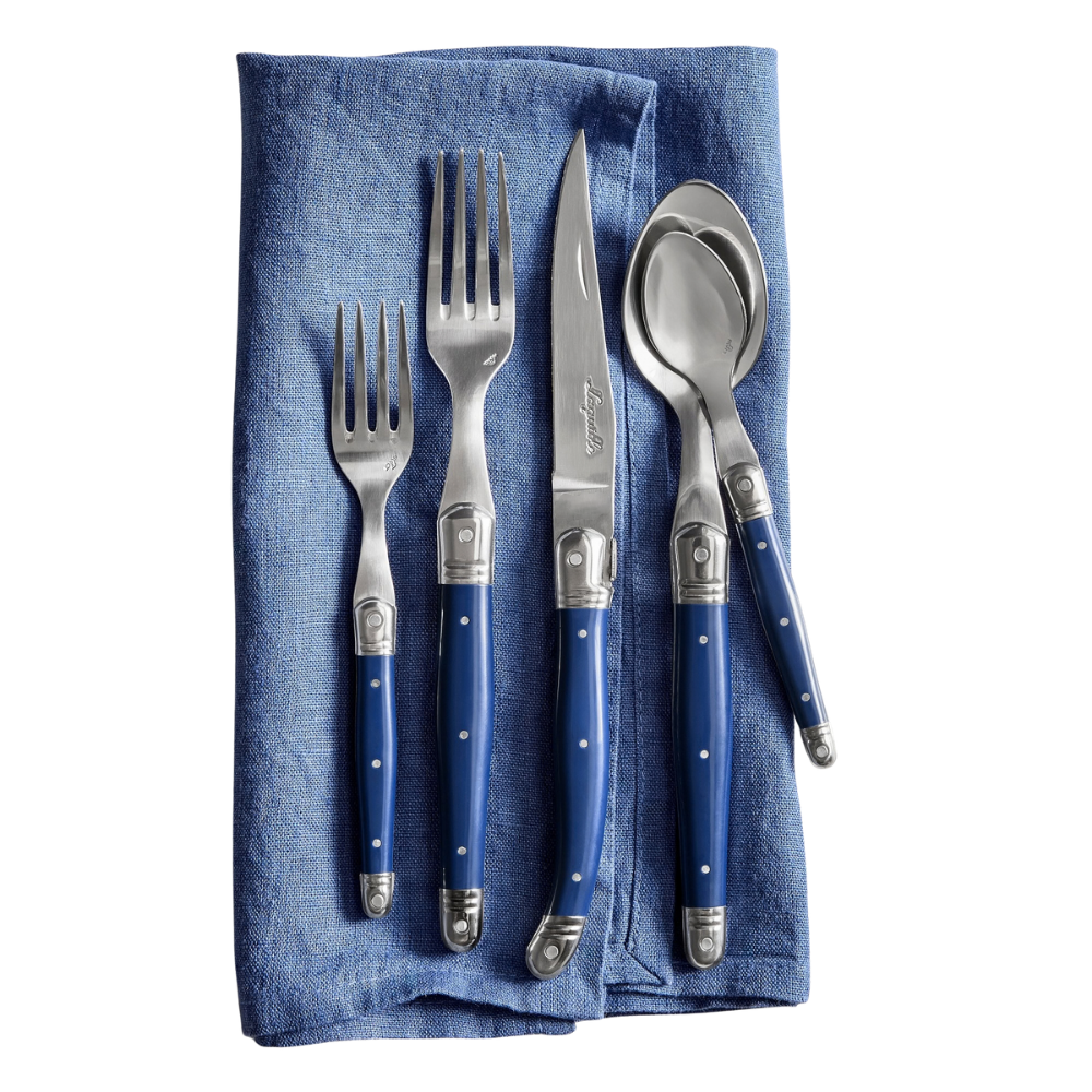 WNG-4349-Laguiole-Flatware-Sets-5pcs-7-Blue 5-Piece Laguiole Flatware Sets