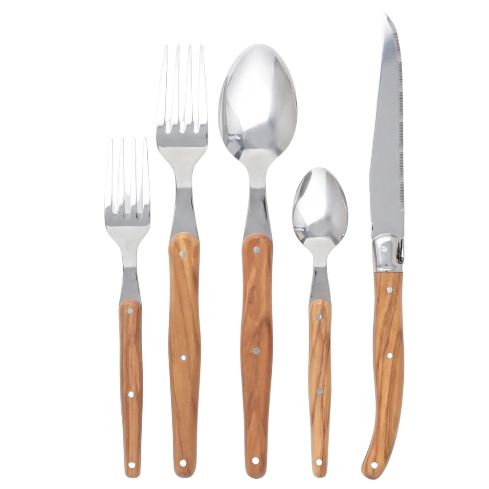 WNG-4353-Laguiole-Olivewood-Flatware-Set-20pcs-3 20-Piece Laguiole Olivewood Flatware Set