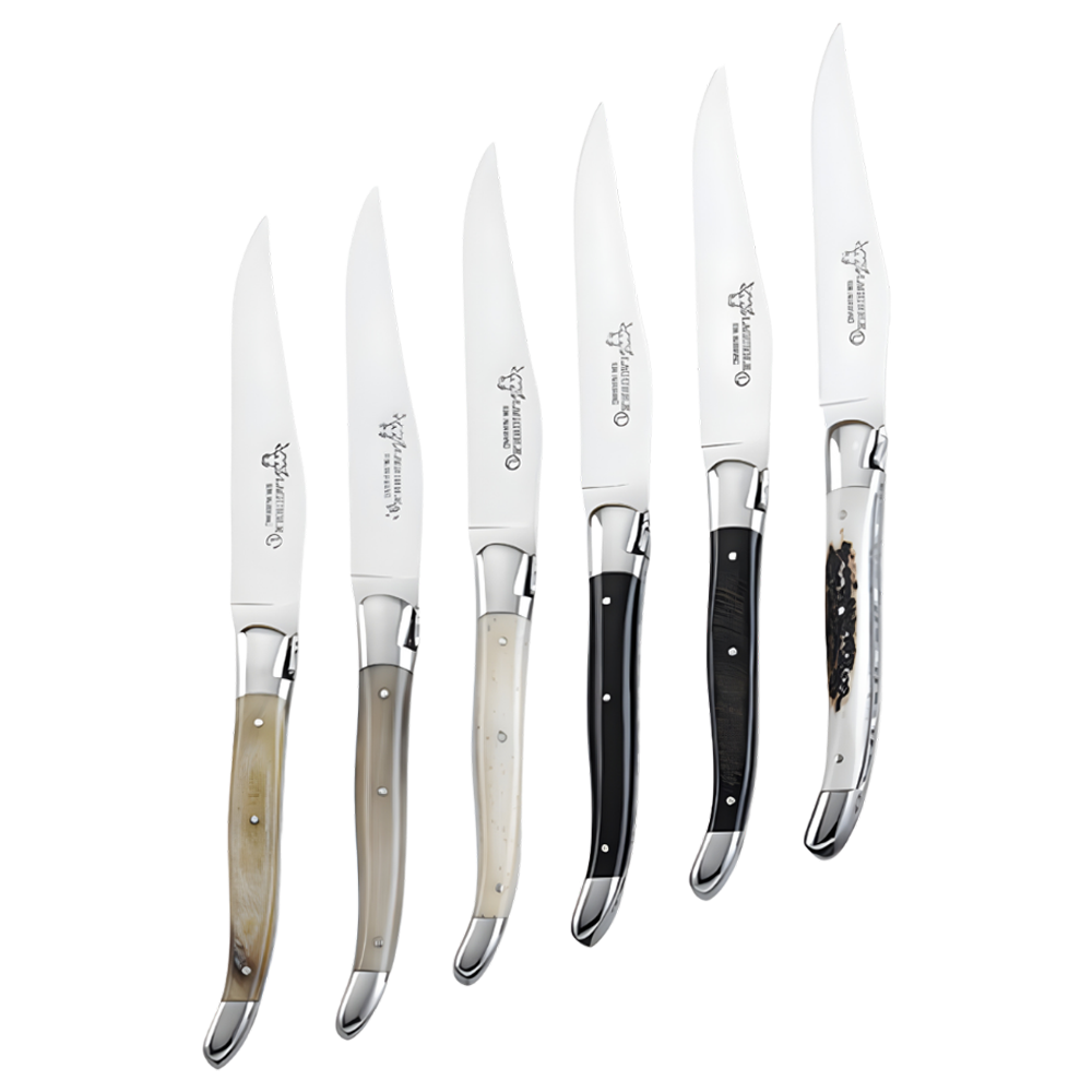 WNG-4370-Laguiole-Mixed-Horn-Steak-Knives-6pcs-4 6-Piece Laguiole Mixed-Horn Steak Knives