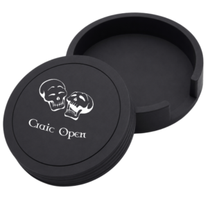 Round Silicone Coaster with Holder Set
