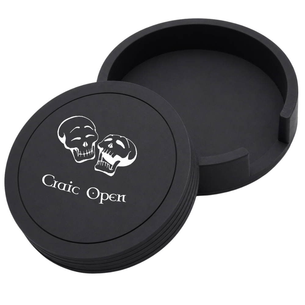 WNG-4380-Round-Coaster-with-Holder-Set-1 Round Silicone Coaster with Holder Set