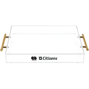 Acrylic Tray with Gold Steel Handles