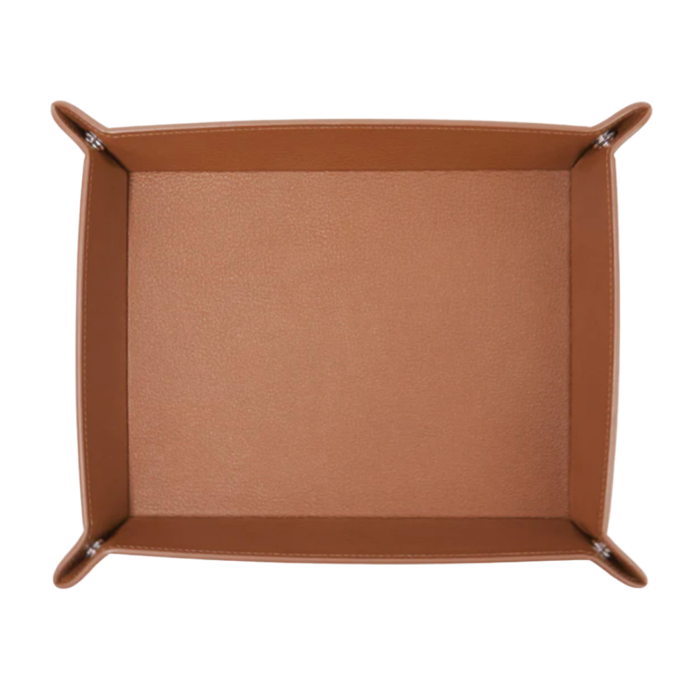 WNG-4415-Rectangle-Valet-Tray-3-Cognac Leather Rectangle Valet Tray