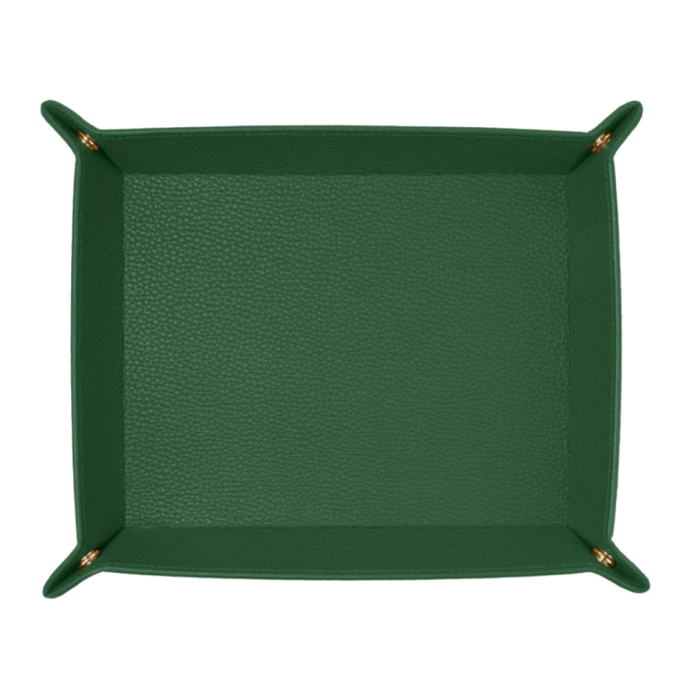 WNG-4415-Rectangle-Valet-Tray-4-FairwayGreen Leather Rectangle Valet Tray
