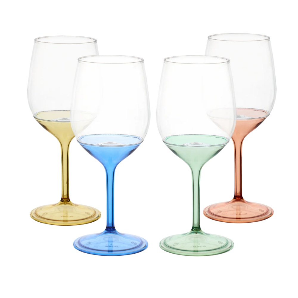 14oz. Shatterproof Colored Stem Wine Glass