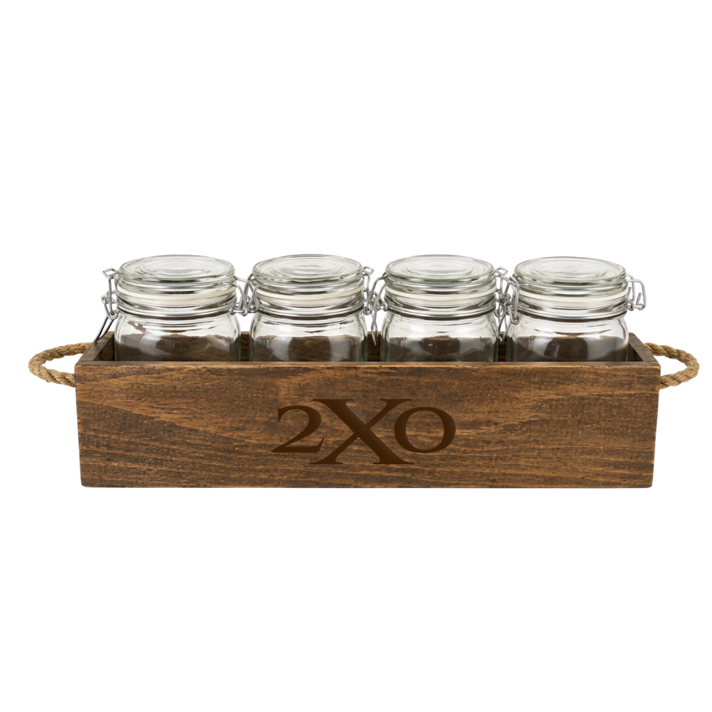 Rustic Bamboo Mixology Jar Garnish Tray