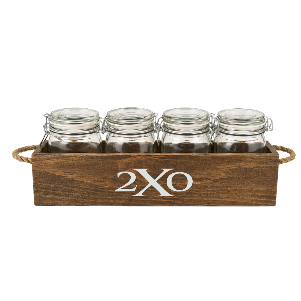 Rustic Bamboo Mixology Jar Garnish Tray
