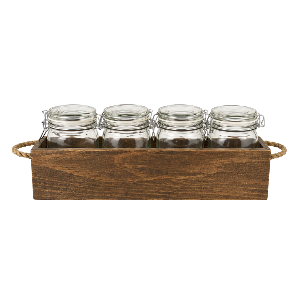Rustic Bamboo Mixology Jar Garnish Tray