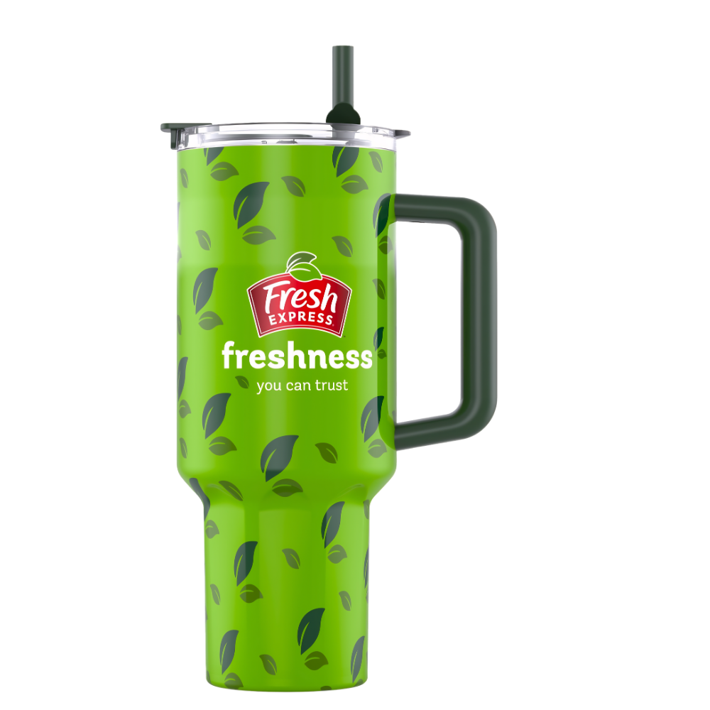40oz. Full-ColorInsulated Tumbler with Handle and Straw