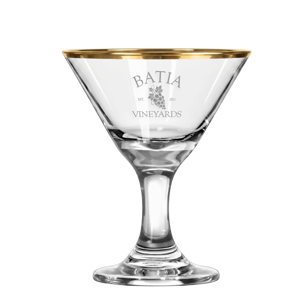 3oz. Gold-Rimmed Mini Martini Glass