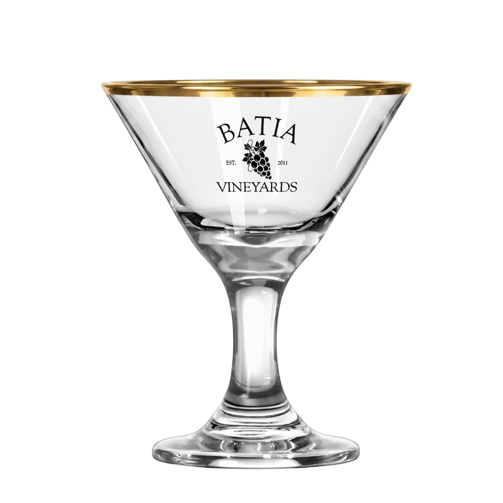 3oz. Gold-Rimmed Mini Martini Glass