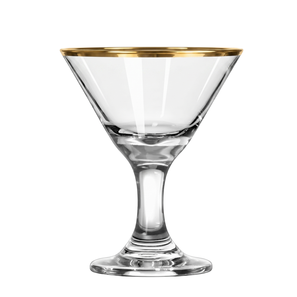 3oz. Gold-Rimmed Mini Martini Glass