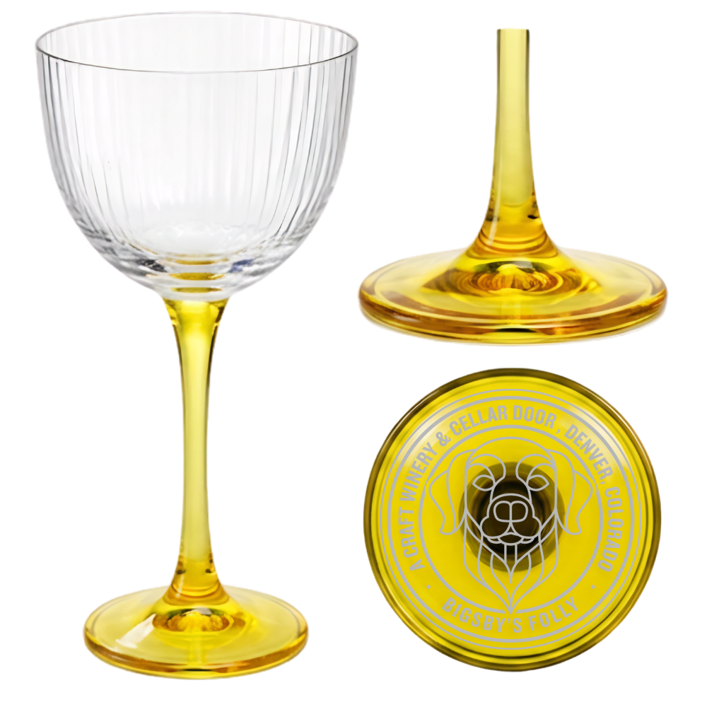 5.5oz. Custom Pantone Stemmed Nick and Nora Glass
