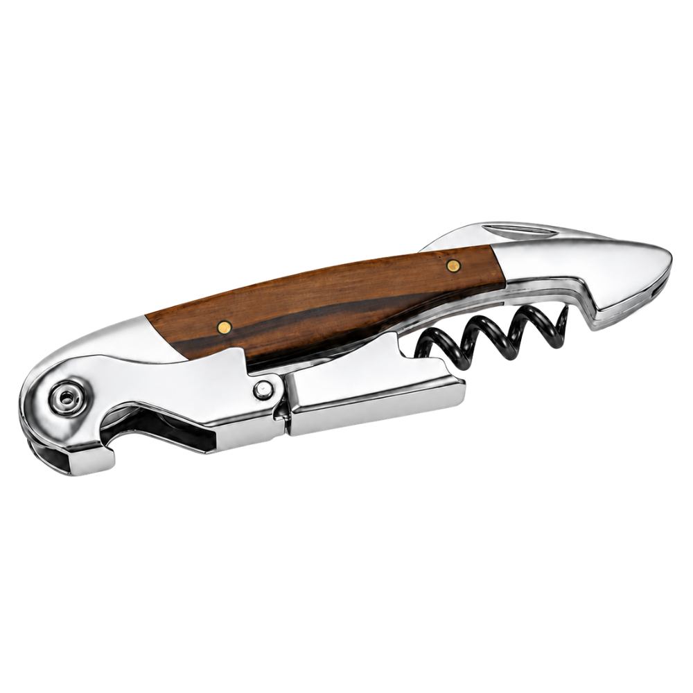 Wood-Grip Double-Hinge Custom Wine Key
