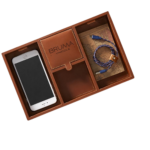 Rustic Leather Tech Catchall Tray