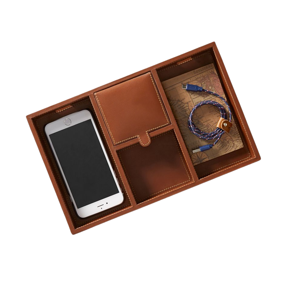 WNG-4552-Tech-Catchall-Tray-3-DarkBrown Rustic Leather Tech Catchall Tray