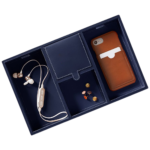 Rustic Leather Tech Catchall Tray