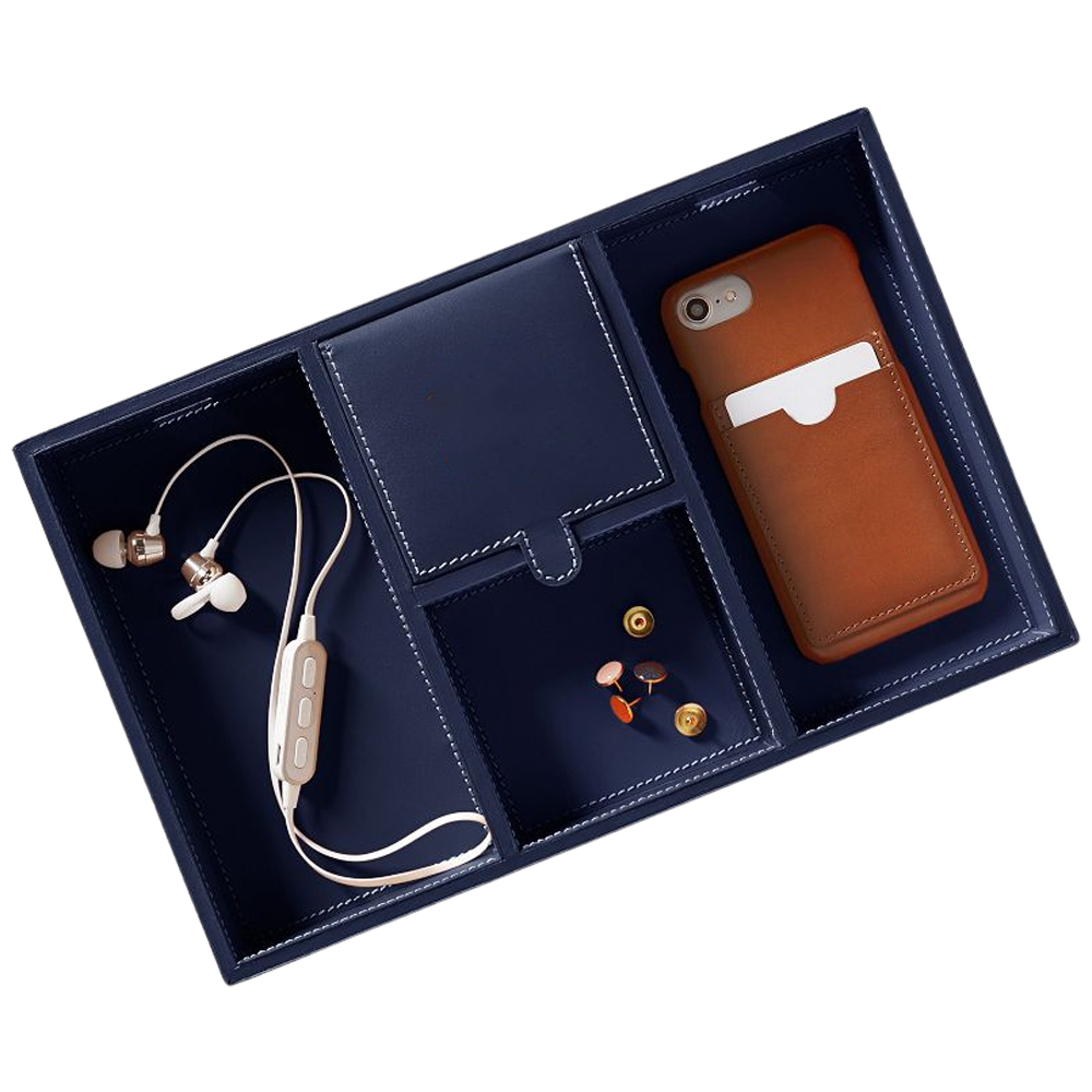 WNG-4552-Tech-Catchall-Tray-4-Navy Rustic Leather Tech Catchall Tray