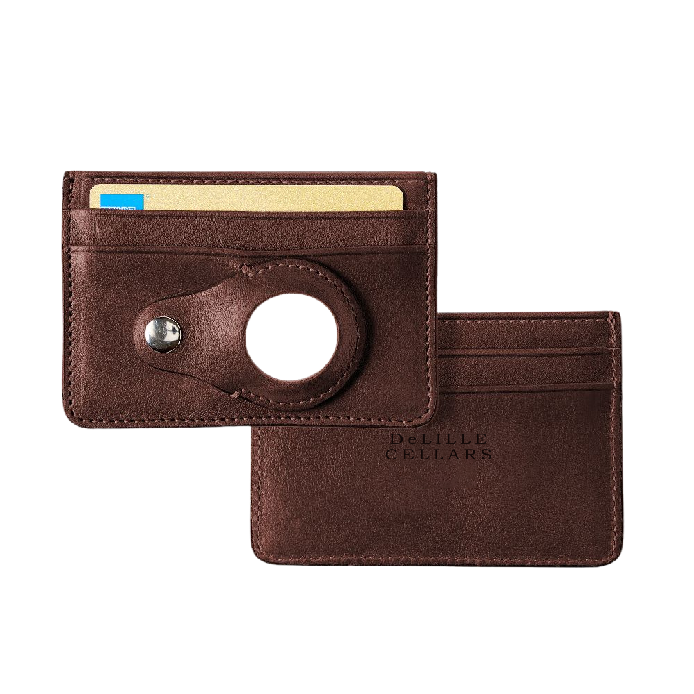 Leather Card Case with AirTag Holder