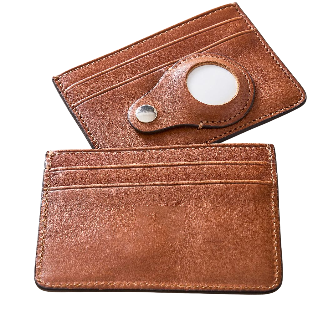 Leather Card Case with AirTag Holder