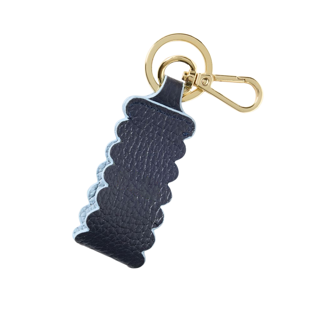 WNG-4563-Scalloped-Keychain-4-Navy Scalloped Leather Keychain