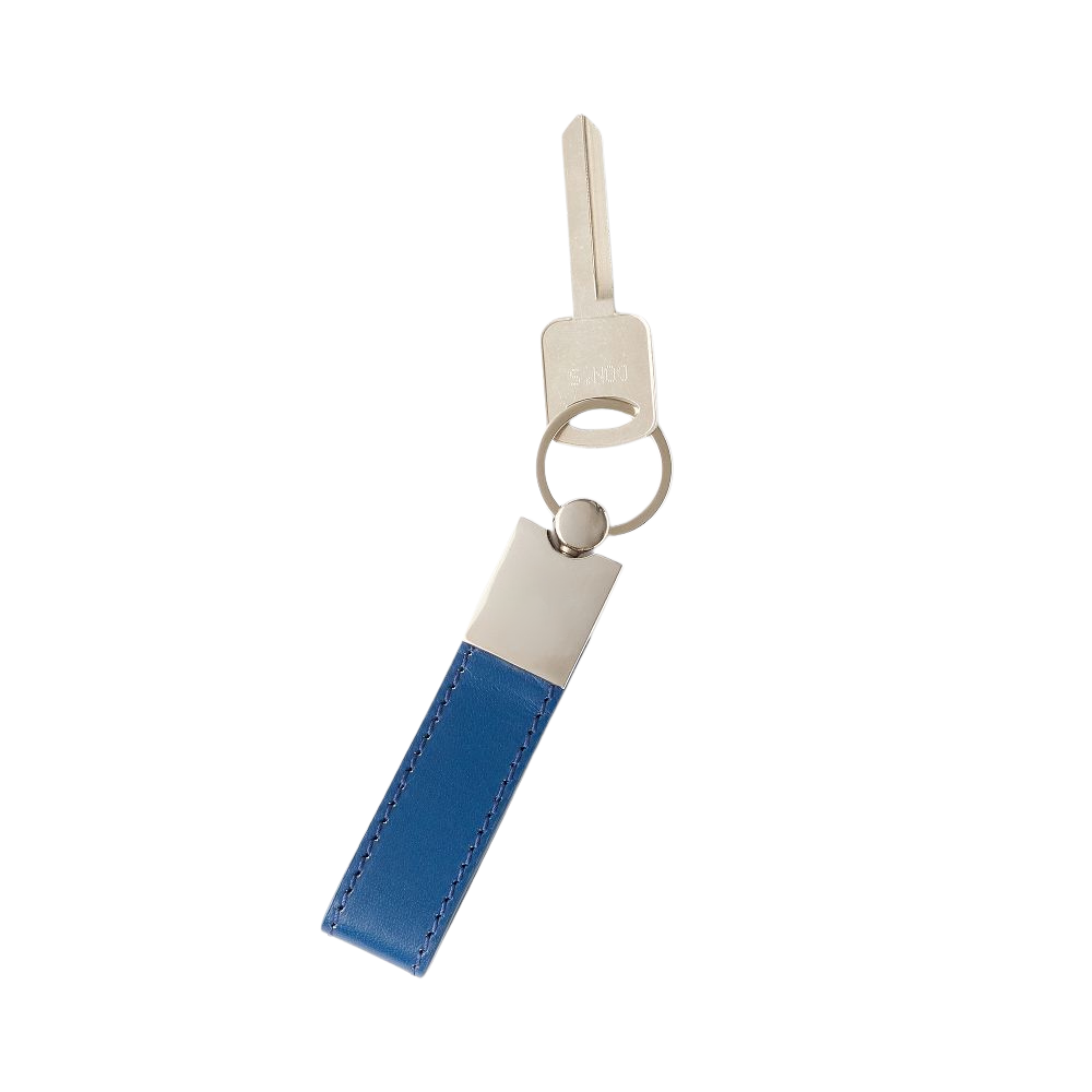 Leather and Silver Keychain