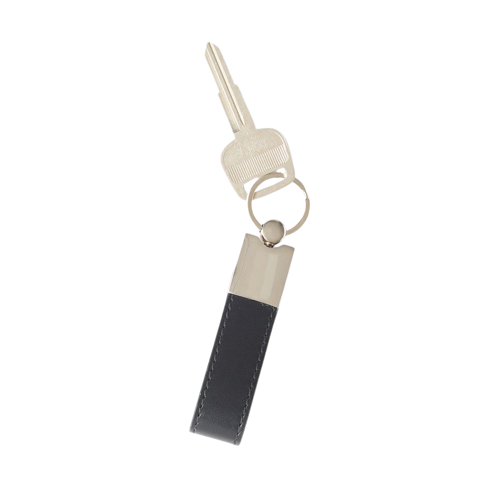 Leather and Silver Keychain