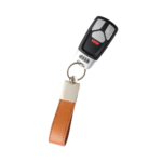 Leather and Silver Keychain