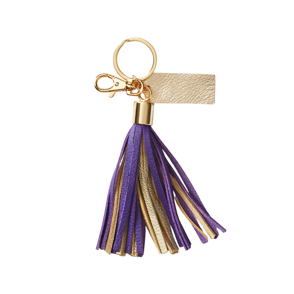 Multicolor Leather Tassel Keychain