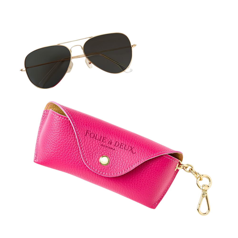 Italian Leather Glasses Case Keychain