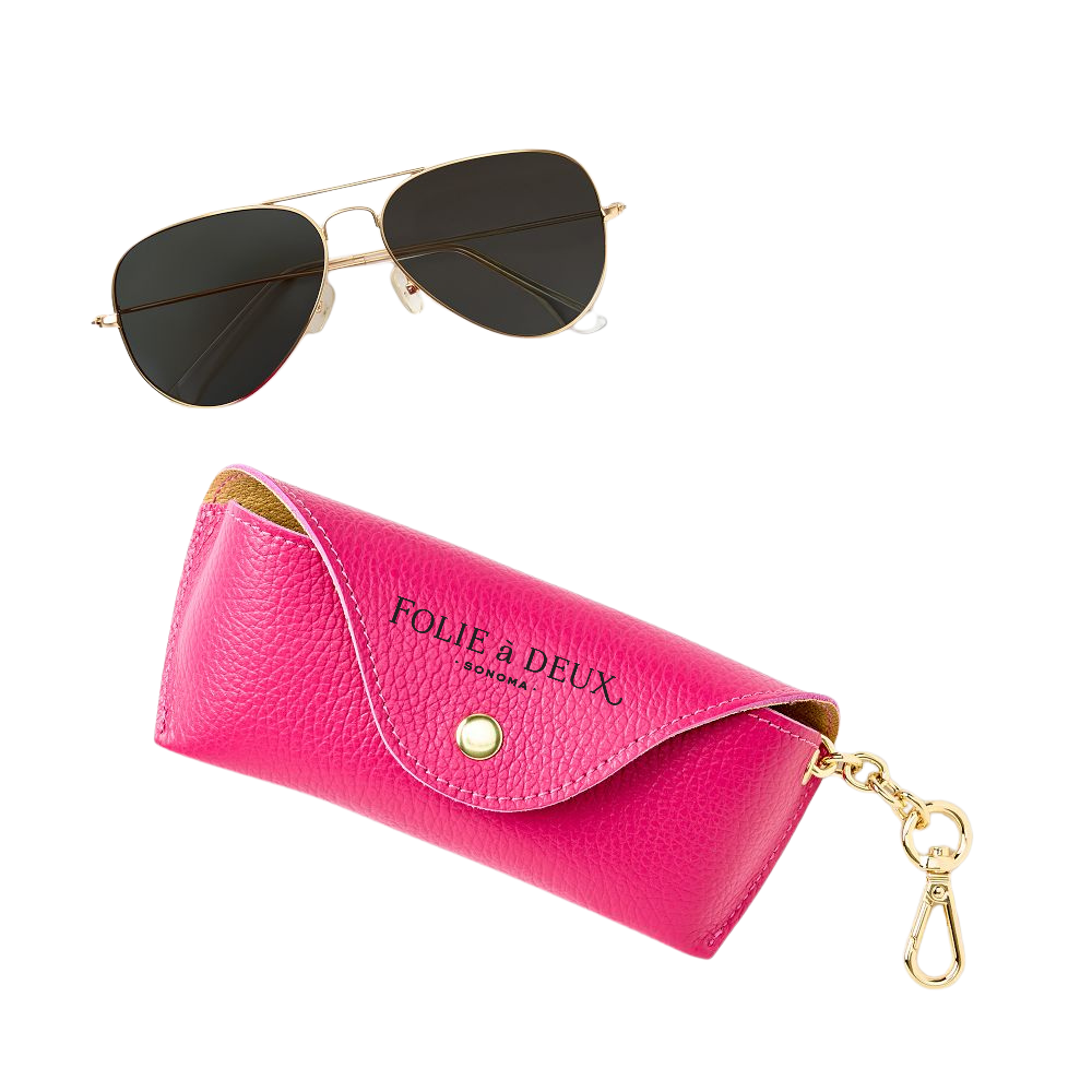 Italian Leather Glasses Case Keychain