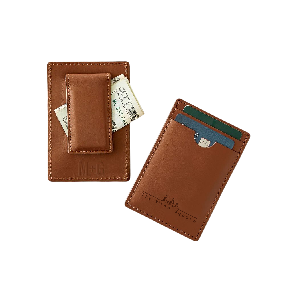 WNG-4583-Money-Clip-Wallet-1-Tan Leather Money Clip Wallet