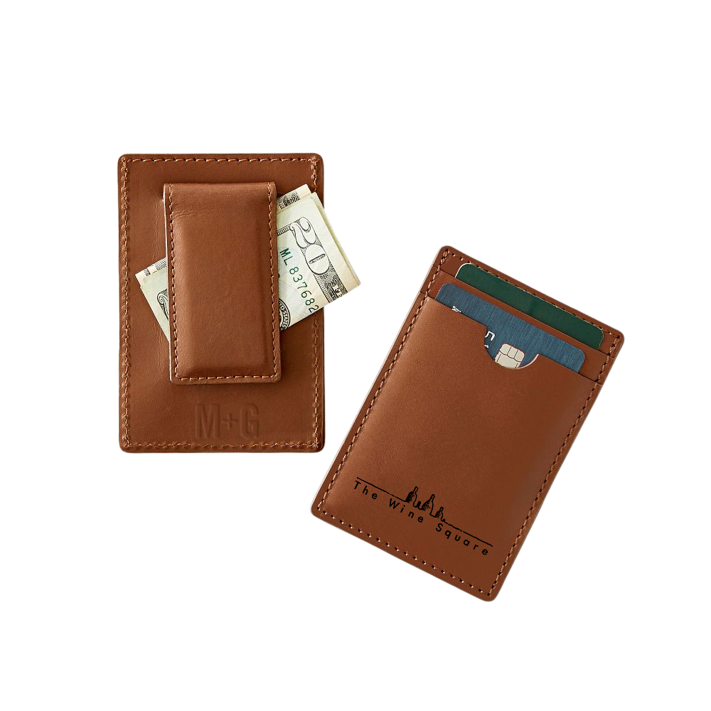 WNG-4583-Money-Clip-Wallet-2-Tan Leather Money Clip Wallet
